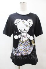 画像1: yaponskii / マーメイドよだれベアTシャツ  黒 H-25-08-26-010-PU-TO-KB-ZT492 (1)