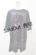 yaponskii / モヒカンよだれベアTシャツ  黒 H-25-05-25-1048-PU-TO-KB-ZH