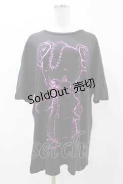 画像1: yaponskii / モヒカンよだれベアTシャツ  黒 H-25-05-25-1048-PU-TO-KB-ZH