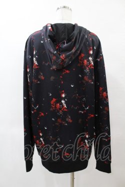 画像2: NieR Clothing / 総柄ZIPパーカー  黒×赤 H-25-05-25-1057-PU-TO-KB-ZH