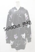NieR Clothing / 総柄ZIPパーカー  黒 H-25-08-26-018-PU-TO-KB-ZH