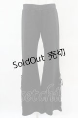 Qutie Frash / チャイナジャガードレースアップパンツ  黒 H-25-05-25-1007-QU-PA-KB-ZH