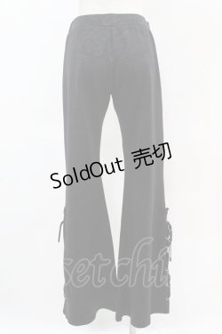 画像2: Qutie Frash / チャイナジャガードレースアップパンツ  黒 H-25-05-25-1007-QU-PA-KB-ZH