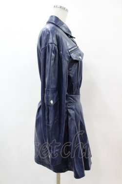 画像3: CuLLt / LEATHER JACKET ONEPIECE  ネイビー H-25-05-25-1011-PU-OP-KB-ZH