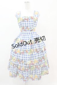 Melody BasKet / Fruits BasKetサロペットスカート M ブルー H-25-05-25-1014-LO-SK-KB-ZH