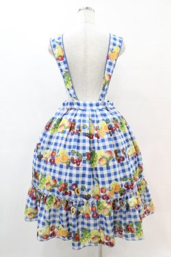画像2: Melody BasKet / Fruits BasKetサロペットスカート M ブルー H-25-05-25-1014-LO-SK-KB-ZH