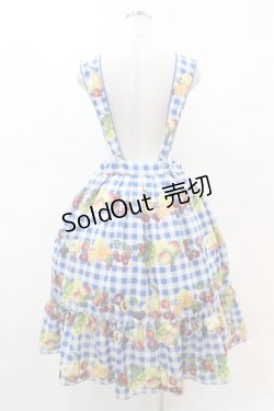 画像2: Melody BasKet / Fruits BasKetサロペットスカート M ブルー H-25-05-25-1014-LO-SK-KB-ZH
