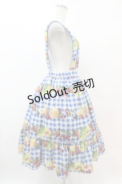 画像3: Melody BasKet / Fruits BasKetサロペットスカート M ブルー H-25-05-25-1014-LO-SK-KB-ZH
