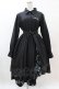 画像1: NieR Clothing / プリント切替シャツワンピース  黒×シエルプリント H-25-05-25-1015-PU-OP-KB-ZH (1)