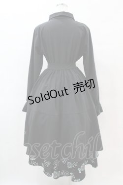 画像2: NieR Clothing / プリント切替シャツワンピース  黒×シエルプリント H-25-05-25-1015-PU-OP-KB-ZH