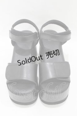 画像1: YOSUKE / 厚底サンダル LL(約25.0cm) ブラック H-25-05-25-1002-PU-SH-KB-ZH