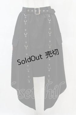 画像1: NieR Clothing / Dカン&ハトメ付きASYMMETRY SKIRT  ブラック H-25-05-25-1018-PU-SK-KB-ZH