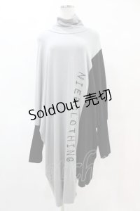 NieR Clothing / バイカラーリブロングニット  黒×グレー H-25-05-25-1022-PU-TO-KB-ZH