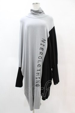 画像1: NieR Clothing / バイカラーリブロングニット  黒×グレー H-25-05-25-1022-PU-TO-KB-ZH