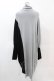 画像2: NieR Clothing / バイカラーリブロングニット  黒×グレー H-25-05-25-1022-PU-TO-KB-ZH (2)