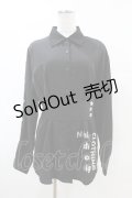 NieR Clothing / ベルト風ロングシャツ  黒 H-25-05-25-1024-PU-OP-KB-ZH