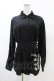 画像1: NieR Clothing / ベルト風ロングシャツ  黒 H-25-05-25-1024-PU-OP-KB-ZH (1)