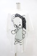 yaponskii / ギンガムTよだれベアTシャツ  白 H-25-05-25-1026-PU-TO-KB-ZH