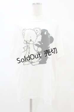 画像1: yaponskii / デビルよだれベアTシャツ  白 H-25-05-25-1028-PU-TO-KB-ZH