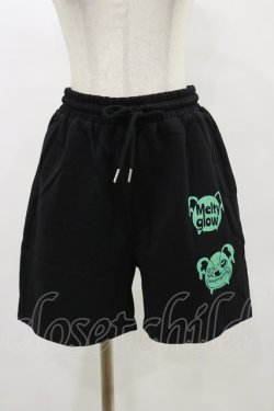画像1: Meltyglow / プリントショートパンツ  黒 H-25-05-26-063-PU-PA-KB-ZH