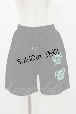 画像1: Meltyglow / プリントショートパンツ  黒 H-25-05-26-063-PU-PA-KB-ZH