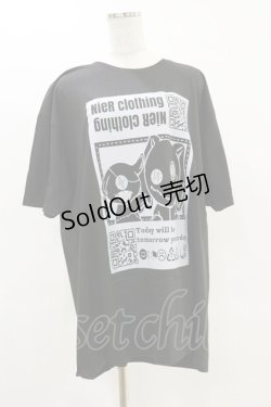 画像1: NieR Clothing / プリントCOTTON CUTSEW 3XL 黒 H-25-05-26-052-PU-TO-KB-ZH