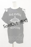 NieR Clothing / ショルダーカットカットソー F 黒 H-25-05-26-056-PU-TO-KB-ZH