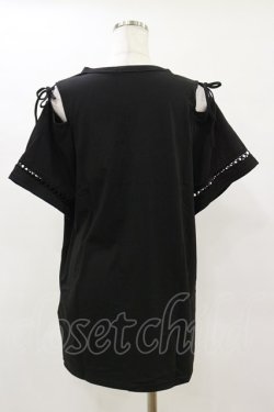 画像2: NieR Clothing / ショルダーカットカットソー F 黒 H-25-05-26-056-PU-TO-KB-ZH