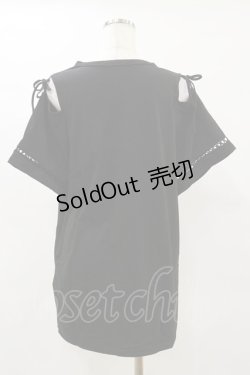 画像2: NieR Clothing / ショルダーカットカットソー F 黒 H-25-05-26-056-PU-TO-KB-ZH