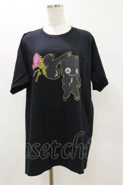 画像1: NieR Clothing / プリントCOTTON CUTSEW XL 黒 H-25-05-26-057-PU-TO-KB-ZH
