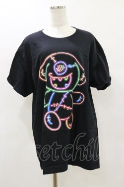 画像1: NieR Clothing / プリントCOTTON CUTSEW XL 黒 H-25-05-26-058-PU-TO-KB-ZH