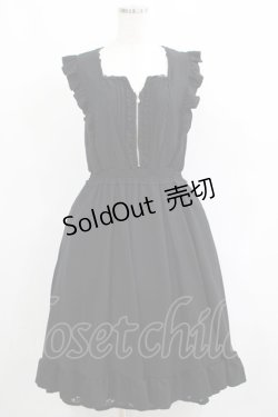 画像1: axes femme / ジップデザインワンピース M ブラック H-25-05-27-025-AX-OP-NS-ZH