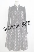axes femme POETIQUE / レース切替花ストライプワンピース M ブラック H-25-05-27-026-AX-OP-NS-ZH