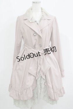画像1: axes femme / レース付きフリルコート M ピンク H-25-05-27-031-AX-CO-NS-ZH