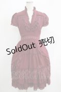 axes femme / フロッキープリントワンピース M ボルドー H-25-05-27-033-AX-OP-NS-ZH