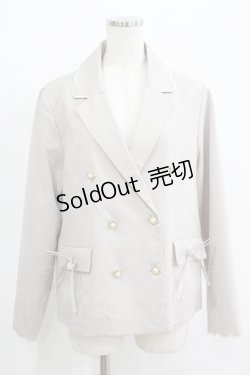 画像1: axes femme / スカラップ刺繍ダブルジャケット M ベージュ H-25-05-27-041-AX-JA-NS-ZH