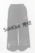 NieR Clothing / 刺繍ワイドパンツ  黒 H-25-05-27-1035-PU-PA-KB-ZT197