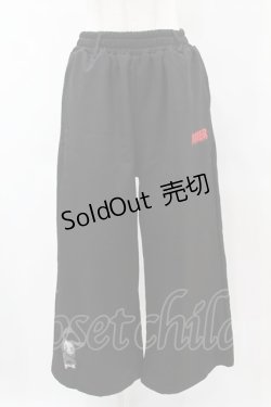 画像1: NieR Clothing / 刺繍ワイドパンツ  黒 H-25-05-27-1035-PU-PA-KB-ZT197