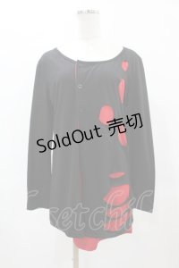 Drug Honey / レイヤード風カットカーディガン  黒×赤 H-25-05-27-1044-PU-TO-KB-ZH