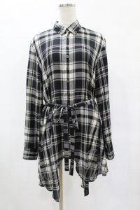 GADGET GROW / チェックロングシャツ  黒 H-25-05-27-1046-GO-BL-KB-ZH
