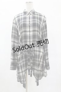 GADGET GROW / チェックロングシャツ  黒 H-25-05-27-1046-GO-BL-KB-ZH