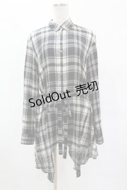 画像1: GADGET GROW / チェックロングシャツ  黒 H-25-05-27-1046-GO-BL-KB-ZH