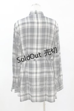 画像2: GADGET GROW / チェックロングシャツ  黒 H-25-05-27-1046-GO-BL-KB-ZH