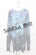 NieR Clothing / プリントLONG CUTSEW  ブルー H-25-05-27-1050-PU-TO-KB-ZH