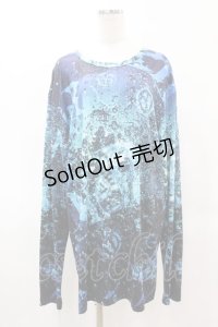 NieR Clothing / プリントLONG CUTSEW  ブルー H-25-05-27-1050-PU-TO-KB-ZH