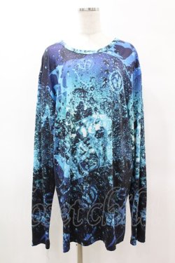 画像1: NieR Clothing / プリントLONG CUTSEW  ブルー H-25-05-27-1050-PU-TO-KB-ZH