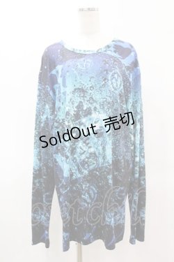 画像1: NieR Clothing / プリントLONG CUTSEW  ブルー H-25-05-27-1050-PU-TO-KB-ZH