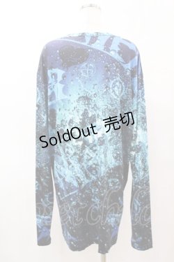 画像2: NieR Clothing / プリントLONG CUTSEW  ブルー H-25-05-27-1050-PU-TO-KB-ZH