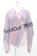 gouk / 着物衿カットソー  紫 H-25-05-27-1053-GO-TO-KB-ZH