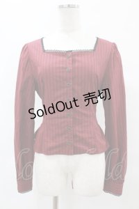 Sheglit / スクエアネックブラウス M ボルドー H-25-05-27-1054-EL-TO-KB-ZH